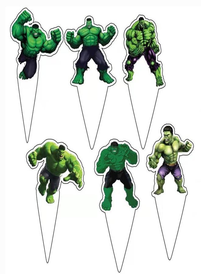 Losede HUA Party Hulk Cake Topper, 48 Pcs, Superhero Birthday Party Supplies Decorations - Image 3